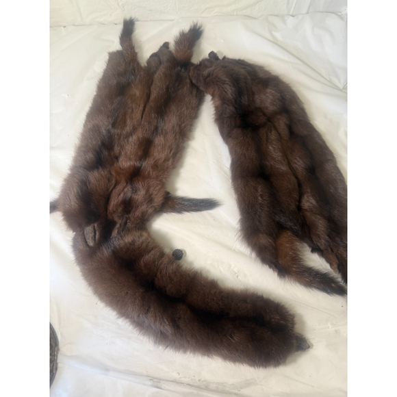 Vintage 1940s 5 Full Pelt Mink Stole brown - Picture 5 of 12